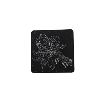 Naszywka skórzana Lew 5 x 5 cm lis czarny