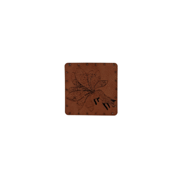 Naszywka skórzana Lew 5 x 5 cm lis brązowy