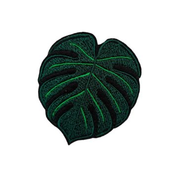 Aplikacje naprasowanki naszywki haft 8 x 7 cm liść monstery